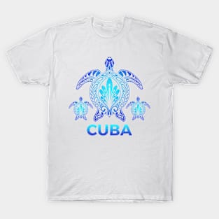 Vintage Cuba Ocean Blue Sea Turtle Souvenirs T-Shirt